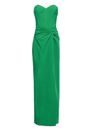 Marchesa Notte twist-detail column gown - Green