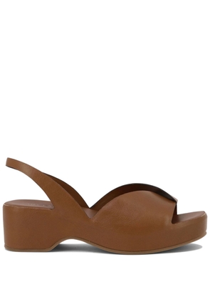 Del Carlo platform leather sandals - Brown