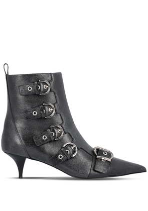 PINKO Ada 50mm buckle-detail leather boots - Black
