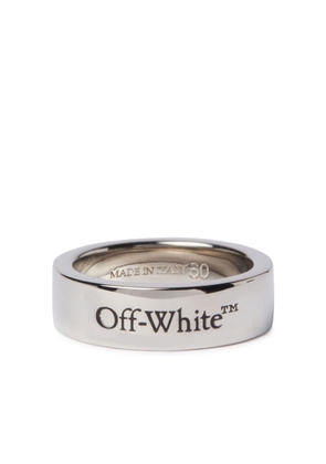 Off-White logo-engraved brass ring - Silver