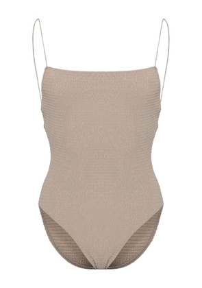 TOTEME smocked square-neck swimsuit - Neutrals