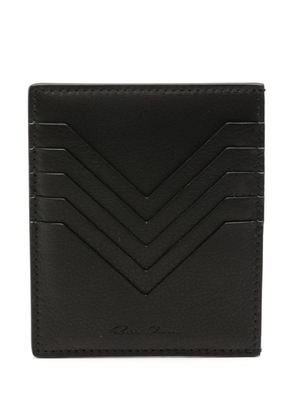 Rick Owens logo-stamp leather cardholder - Black