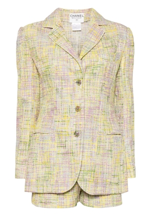 CHANEL Pre-Owned 1998 checked suit shorts - Yellow