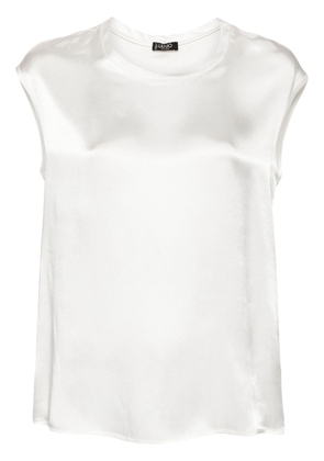 LIU JO logo-charm sleeveless satin blouse - White
