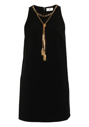 Elisabetta Franchi chain-link detail crepe mini dress - Black