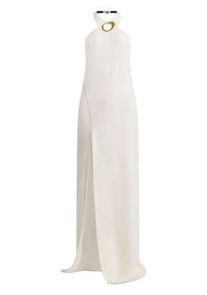 TOM FORD cut-out halterneck gown - White