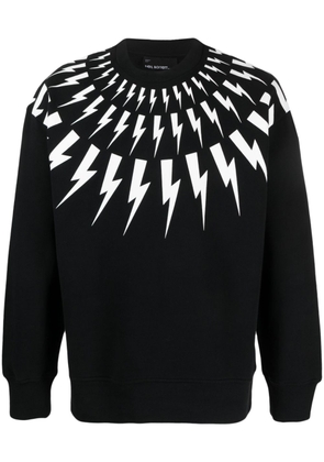 Neil Barrett Thunderbolt-print cotton sweatshirt - Black