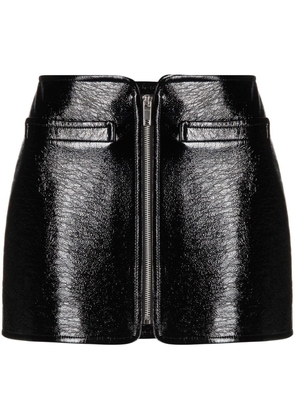 Courrèges zip-fastening polished-finish skirt - Black