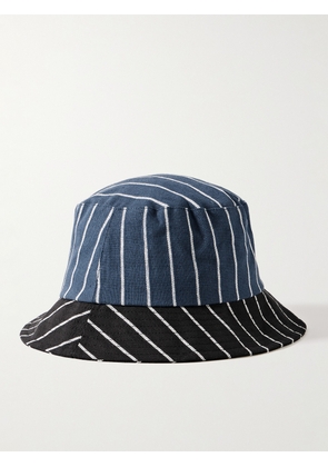 Paul Smith - Striped Cotton and Linen-Blend Bucket Hat - Men - Blue - S