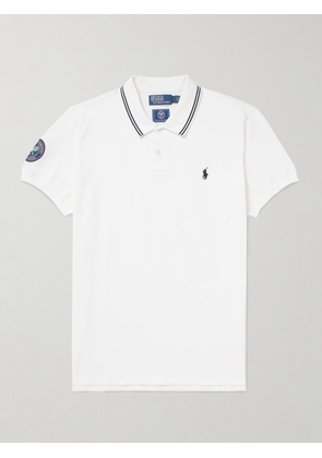 Polo Ralph Lauren - Wimbledon Logo-Embroidered Appliquéd Cotton-Piqué Polo Shirt - Men - White - XS
