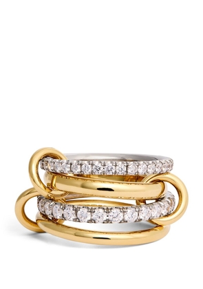 Spinelli Kilcollin Mixed Gold And Diamond Halley Ring (Size 7)