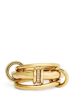 Spinelli Kilcollin Yellow Gold And Diamond Gemini Ring (Size 7.5)