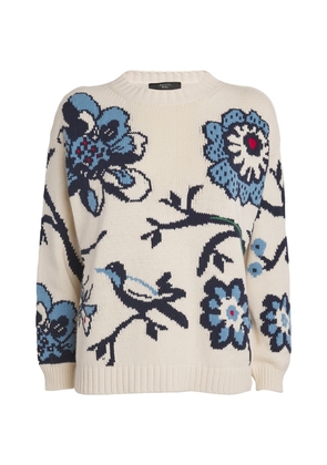 Weekend Max Mara Cotton-Blend Floral Sweater