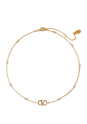 Valentino Garavani Vlogo Crystal-Embellished Necklace