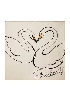 Burberry Silk Swan Print Scarf