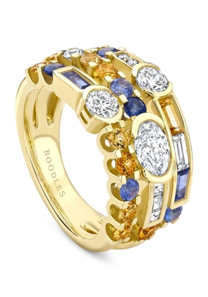 Boodles Yellow Gold, Diamond And Sapphire Play Of Light Ring