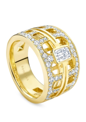 Boodles Yellow Gold And Diamond Perspective Ring