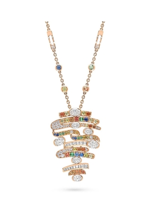 Boodles Rose Gold, Diamond, Sapphire And Tsavorite Play Of Light Pendant Necklace