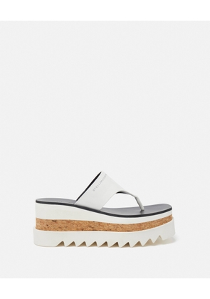 Stella McCartney - Sneak-Elyse Platform Thong Sandals, Woman, White, Size: 35h
