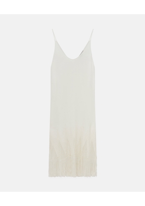 Stella McCartney - Open-Knit Fringe Midi Dress, Woman, CREAM, Size: 34