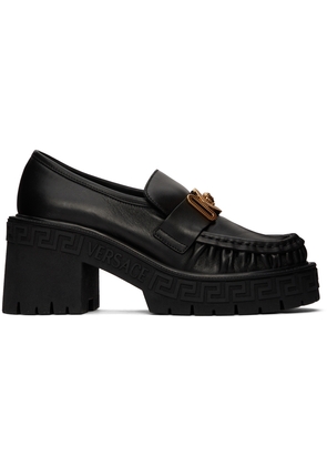 Versace Black Greca Loafers