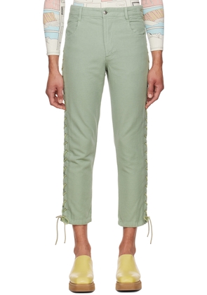 Eckhaus Latta Green Laced Trousers