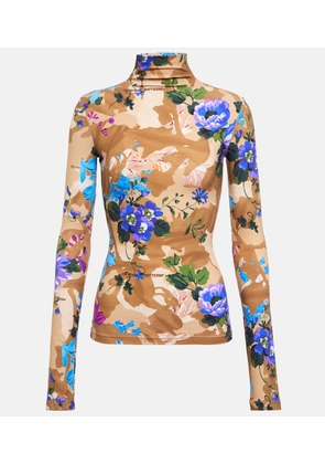 Off-White Floral jersey turtleneck top