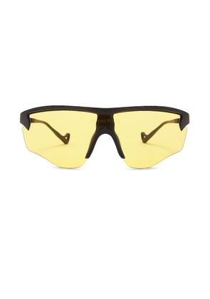 District Vision Junya Racer Sunglasses in Black & D+ Sports Yellow - Black. Size all.