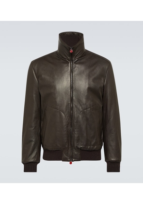 Kiton Cashmere-trimmed leather jacket