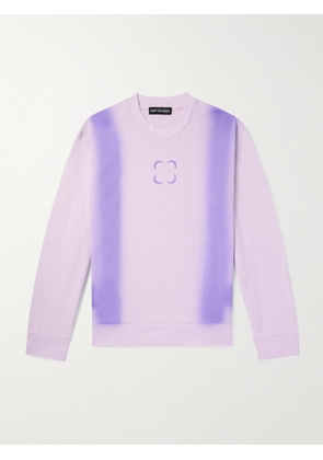 SAIF UD DEEN - Cold-Dyed Logo-Print Cotton-Jersey Sweatshirt - Men - Purple - S