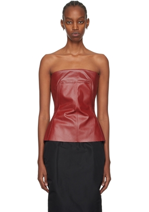 Rick Owens Red Coated Denim Camisole