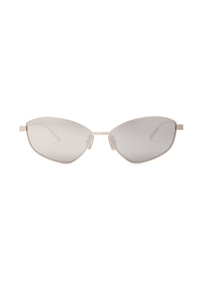 Givenchy GV Speed Sunglasses in Shiny Palladium & Smoke Mirror - Metallic Silver. Size all.