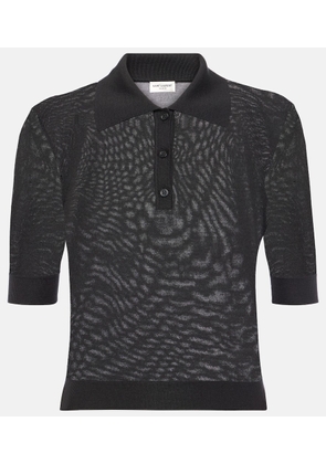 Saint Laurent Cashmere, wool and silk polo shirt
