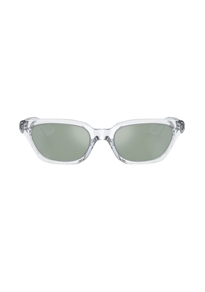 Oliver Peoples X Khaite Rectangle Sunglasses in Crystal & Silver Mirror - Metallic Silver. Size all.