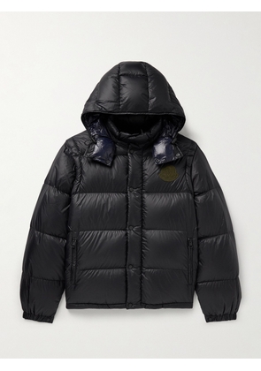 Moncler - Cyclone Convertible Logo-Appliquéd Quilted Shell Hooded Down Jacket - Men - Black - 1