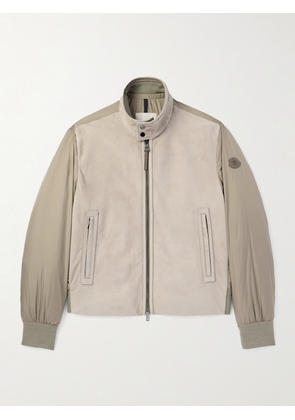 Moncler - Suede and Shell Jacket - Men - Brown - 1