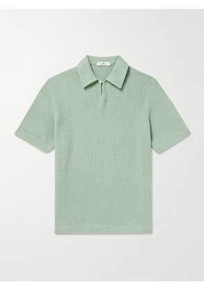 Mr P. - Waffle-Knit Cotton Polo Shirt - Men - Green - XS