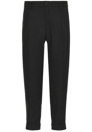 Beams Plus Pleat Wool Cashmere Pant in Charcoal - Charcoal. Size S (also in ).