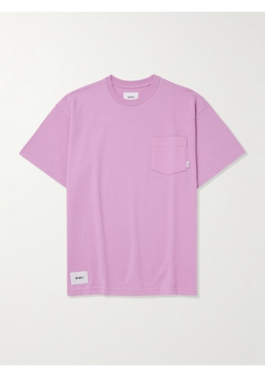 WTAPS - Logo-Appliquéd Printed Cotton-Jersey T-Shirt - Men - Purple - S