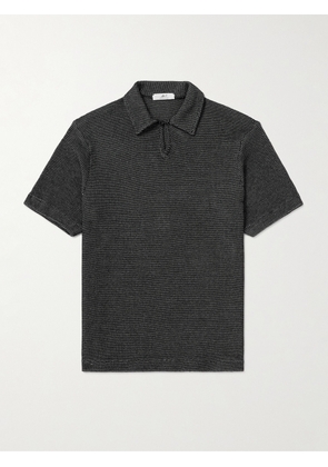 Mr P. - Waffle-Knit Cotton Polo Shirt - Men - Black - XS