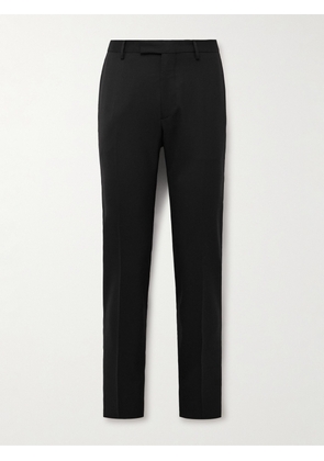 Etro - Slim-Fit Silk-Blend Trimmed Stretch-Wool Twill Tuxedo Trousers - Men - Black - IT 46