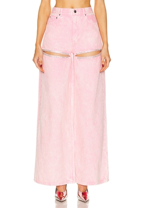 AREA Wide Leg Crystal Slit in Powder Pink - Rose. Size 30 (also in 29).