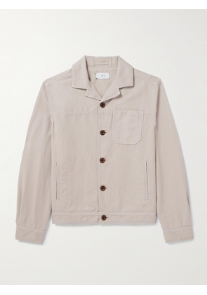Mr P. - Camp-Collar Garment-Dyed Cotton and Linen-Blend Jacket - Men - Neutrals - XS