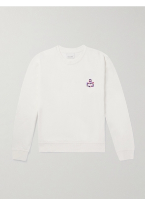 Marant - Mikoe Logo-Embroidered Cotton-Blend Jersey Sweatshirt - Men - White - XS