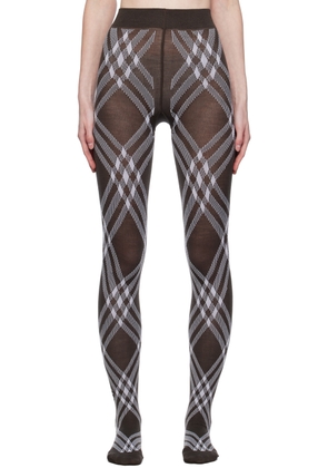 Burberry Brown & White Check Tights