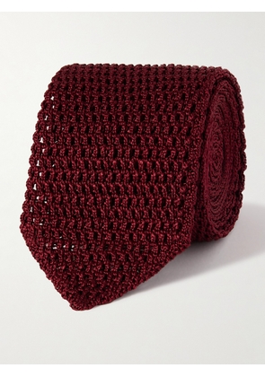 TOM FORD - 7cm Knitted Silk Tie - Men - Burgundy