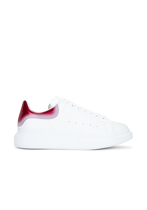 Alexander McQueen Oversized Sneaker in White  Ruby Red  & Silver - White. Size 40 (also in 42, 43, 44, 45).