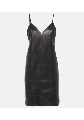 Saint Laurent Leather slip dress