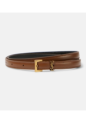 Saint Laurent Cassandre extra-slim leather belt