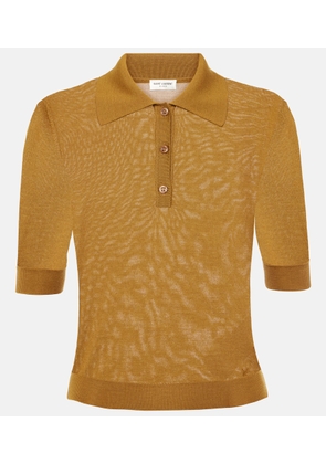 Saint Laurent Cashmere, wool and silk polo shirt